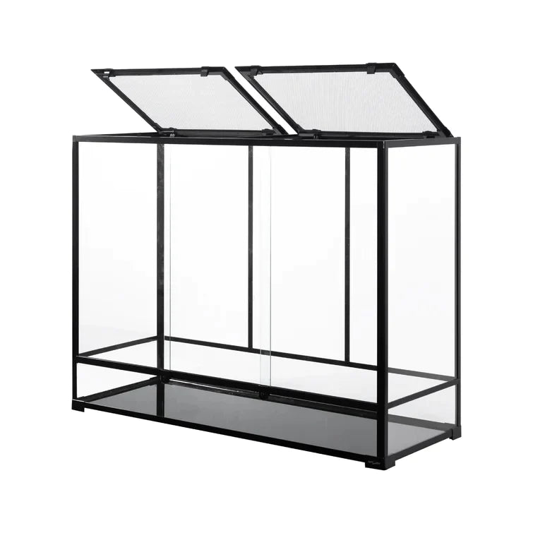 REPTIZOO Reptile 135 Gallon Large Glass Terrarium 48" x 18" x 36" Sliding Doors Reptile Terrarium RK481836 - REPTI ZOO