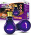 Night heat bulb 50W for reptile terrarium, two purple bulbs with packaging and tortoise image