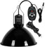 Reptile heat lamp with digital thermostat, black clamp lamp for terrarium lighting