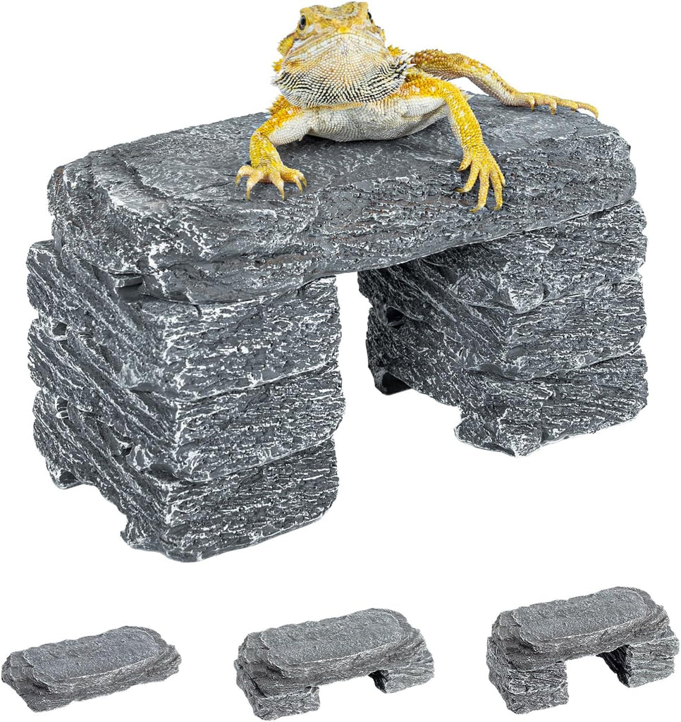 REPTIZOO Reptile Hide Resin Slate Stones Cave
