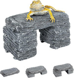 REPTIZOO Reptile Hide Resin Slate Stones Cave