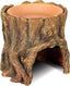 Tree stump reptile water dish with hideout for terrarium or reptile cage
