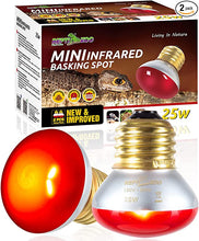 Load image into Gallery viewer, REPTI ZOO 25W Nano Reptile Infrared Heating Lamp 2 Pack for Small Geckos,Turtle,Bearded Dragon,Lizard,Tarantulas