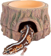 Load image into Gallery viewer, CAVACHEW 3 in 1 Reptile Hide Cave with Detachable Base & Humidity Dish, Essential Tank Terrarium Decor Humid Hideout Accessories for Small Reptiles Crested Gecko, Leopard Gecko, Lizard, Snake, Crabs