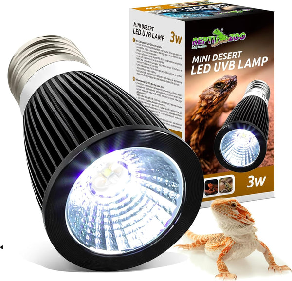 REPTI ZOO UVB Reptile Light Bulb, 3W 10.0 UVB LED Lamp for Desert