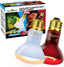 Daylight and nightlight reptile heat lamps 75W combo pack with packaging, two bulbs shown