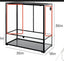 Glass reptile terrarium, 36x18x36 inches, black frame, front-opening, ventilation panels