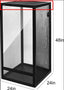 Large black mesh reptile terrarium enclosure, 48x24x24 inches for reptiles or amphibians