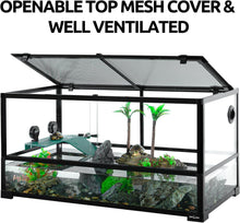 Load image into Gallery viewer, REPTIZOO 50 Gallon Large Turtle Tank Aquarium, 36"×18"×18" Tortoise Habitat Water-Land Ecological Turtle Tank with Drainage System Aquatic Turtle Tank Aquarium, Terrarium for Tree Frogs, Salamanders