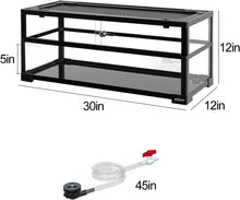 Load image into Gallery viewer, Turtle Tank Aquarium, 30"×12"×12" Water-Land Ecological Tortoise Tank Kit with Drainage System