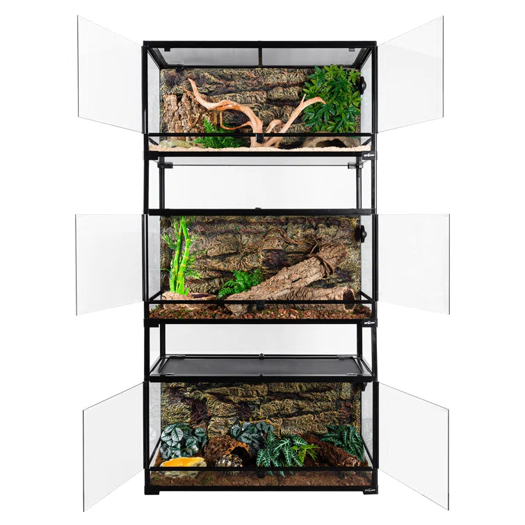 REPTI ZOO 36' x 18'' x 70''  Stackable Reptile Tank (3 tanks stacked)
