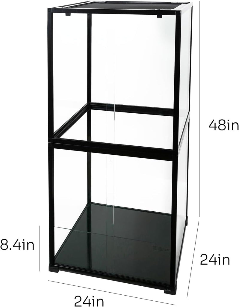 REPTIZOO 120 Gallon Tall Chameleon Cage 24" x 24" x 48" Front Opening with Top Screen Ventilation