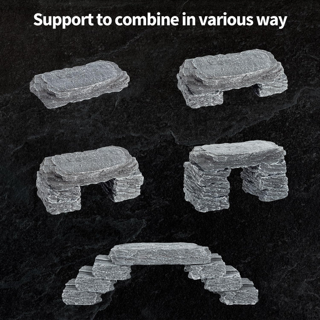 REPTIZOO Reptile Hide Resin Slate Stones Cave