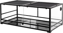 Load image into Gallery viewer, REPTI ZOO 85 Gallon Reptile Glass Terrarium, 48" x 24" x 18" Reptile Detachable Terrarium with Double Hinge Door & Screen Ventilation, 2 in 1 Large Reptile Terrarium RK0226P