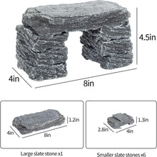 Load image into Gallery viewer, REPTIZOO Reptile Hide Resin Slate Stones Cave