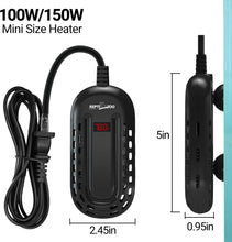 Load image into Gallery viewer, REPTIZOO 150W Aquarium Heater, 78℉ Preset Turtle Heater with LED Digital Display Submersible Mini Fish Tank Heater Aquarium Heater for 18-30 Gallons, Tank Heater for Turtle Betta Fish