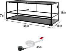 Load image into Gallery viewer, REPTIZOO 67 Gallon Large Turtle Tank Aquarium, 48"×18"×18" Tortoise Habitat Water-Land Ecological Turtle Tank with Drainage System