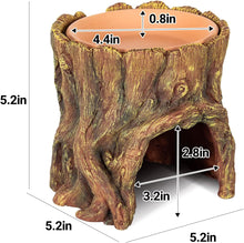 Load image into Gallery viewer, REPTIZOO Reptile Hide Cave Resin Moisture Keeping Reptile Cave with Clay Water Basin Humidifying Help Shedding for Reptile Amphibians Leopard Gecko