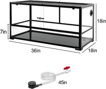 Load image into Gallery viewer, REPTIZOO 50 Gallon Large Turtle Tank Aquarium, 36"×18"×18" Tortoise Habitat Water-Land Ecological Turtle Tank with Drainage System Aquatic Turtle Tank Aquarium, Terrarium for Tree Frogs, Salamanders