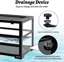 Load image into Gallery viewer, Turtle Tank Aquarium, 30"×12"×12" Water-Land Ecological Tortoise Tank Kit with Drainage System