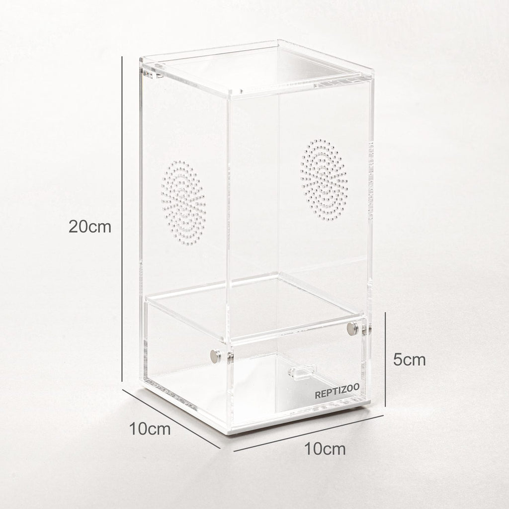 REPTI ZOO Magnetic Acrylic Reptile Terrarium, Transparent Tarantula Spider Enclosure Micro Breeding Box