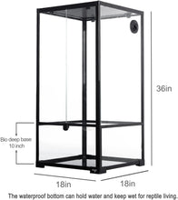 Load image into Gallery viewer, 48 Gallon 18" x 18"x 36" Vertical Reptile Terrarium , Front Opening Glass Reptile Cage for Chameleon Iguana RK454590