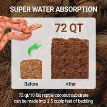 Load image into Gallery viewer, REPTI ZOO 72 Quart Reptiles Coconut Chip Substrate,  Coco Husk Reptiles Bedding for Ball Snakes and Geckos