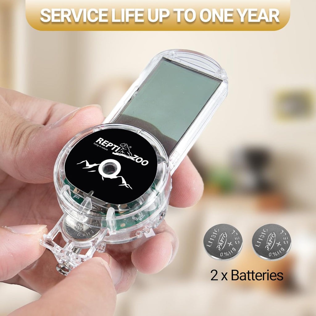 REPTI ZOO Coconut Tree Reptile Terrarium Thermometer Hygrometer, Magnetic Digital Thermometer and Humidity Gauge for Gecko Snake Bearded Dragon Turtle | Reptile Tank Decor Accessories