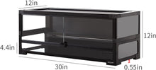 Load image into Gallery viewer, Collapsible Reptile Tank 20 Gallon 30"x12"x12" Tempered Glass Reptile Terrarium with Black PVC Back