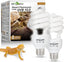 REPTI ZOO 2-pack 26W UVB 10.0 fluorescent spiral lamps for bearded dragons and tortoises.