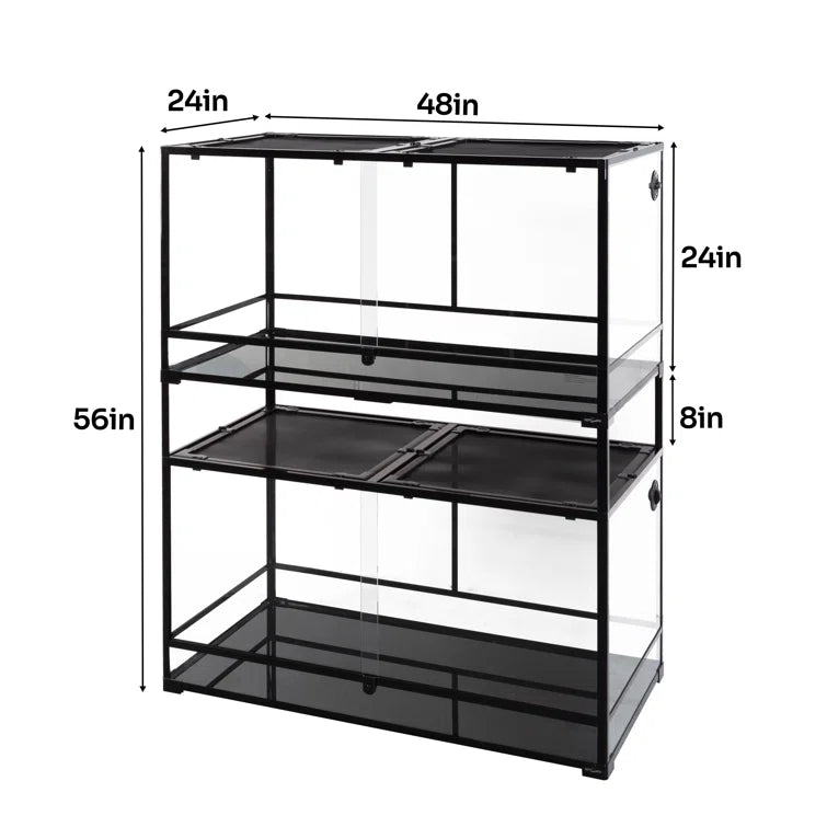 REPTI ZOO 48'' x 24'' x 56''  Stackable Reptile Tank (2 tanks stacked)