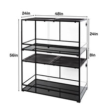 Load image into Gallery viewer, REPTI ZOO 48'' x 24'' x 56''  Stackable Reptile Tank (2 tanks stacked)