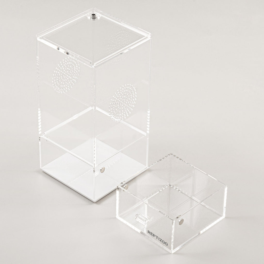 REPTI ZOO Magnetic Acrylic Reptile Terrarium, Transparent Tarantula Spider Enclosure Micro Breeding Box