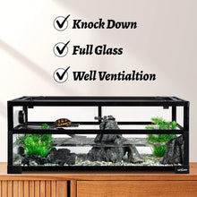 Load image into Gallery viewer, Turtle Tank Aquarium, 30"×12"×12" Water-Land Ecological Tortoise Tank Kit with Drainage System