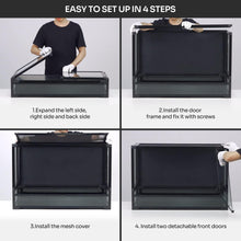 Load image into Gallery viewer, Collapsible Reptile Tank 20 Gallon 30"x12"x12" Tempered Glass Reptile Terrarium with Black PVC Back