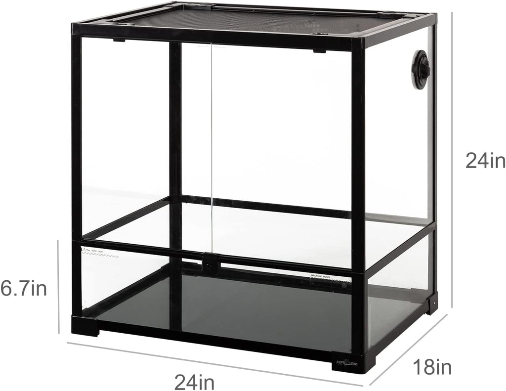 REPTI ZOO 45 Gallon 24″*18″*24″ Reptile Habitat With Ventilated Screen And Double Doors RK0111