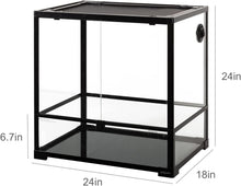 Load image into Gallery viewer, REPTI ZOO 45 Gallon 24″*18″*24″ Reptile Habitat With Ventilated Screen And Double Doors RK0111