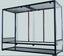 Large glass reptile terrarium enclosure with sliding front doors and mesh top, ideal for reptiles.