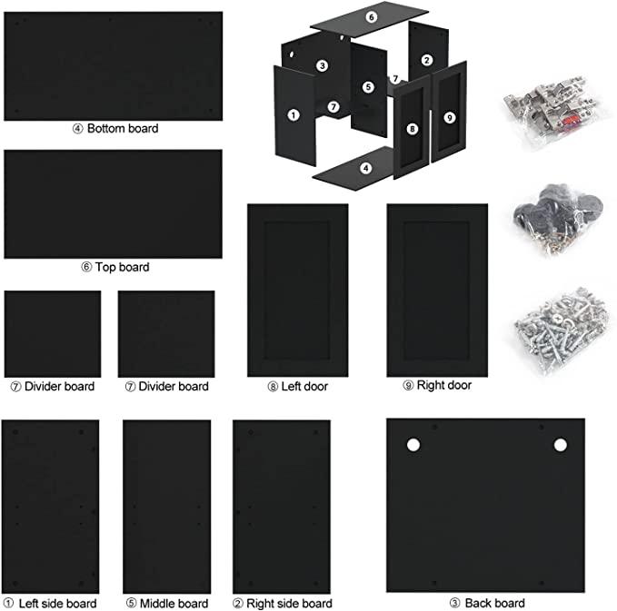 REPTI ZOO Reptile Terrarium Stand 30"W x 12"D, Storage Cabinet for 30" X 12" or Smaller Reptile Amphibian Aquarium Tanks, 4 Shelves for Reptile Accessories Organization, Extra Wire Organization Holes - REPTI ZOO