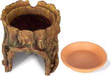 Load image into Gallery viewer, REPTIZOO Reptile Hide Cave Resin Moisture Keeping Reptile Cave with Clay Water Basin Humidifying Help Shedding for Reptile Amphibians Leopard Gecko