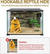 Load image into Gallery viewer, REPTIZOO Reptile Hide Hookable Multi-Levels Hideout Resin Reptile Cave