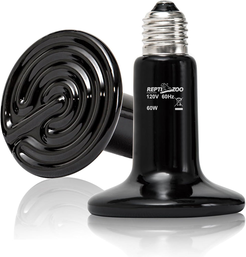 REPTI ZOO 100W Reptile Heat Lamp 2Pack Ceramic Heat Emitter Night Heat