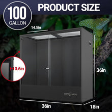Load image into Gallery viewer, REPTIZOO 30/67/100 Gallon PVC Reptile Tank for Chameleon Frog Gecko Lizard Arboreal Terrarium with Sliding Door & Screen Ventilation