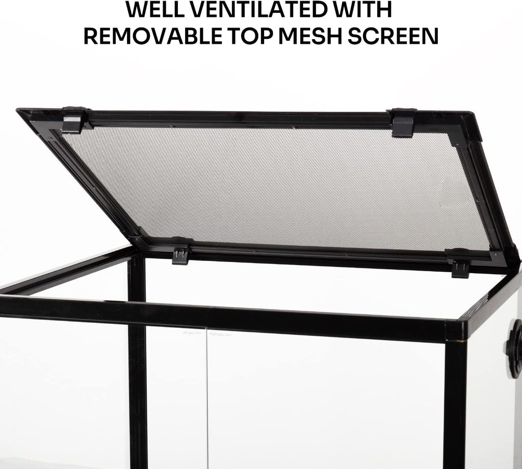 REPTI ZOO 45 Gallon 24″*18″*24″ Reptile Habitat With Ventilated Screen And Double Doors RK0111