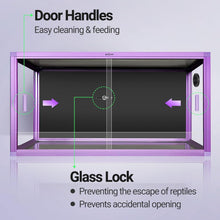 Load image into Gallery viewer, REPTI ZOO New Arrival Purple Reptile Glass Terrarium Aluminum Alloy Front Opening Tank for Bearded Dragon, Snake, Lizard, Gecko