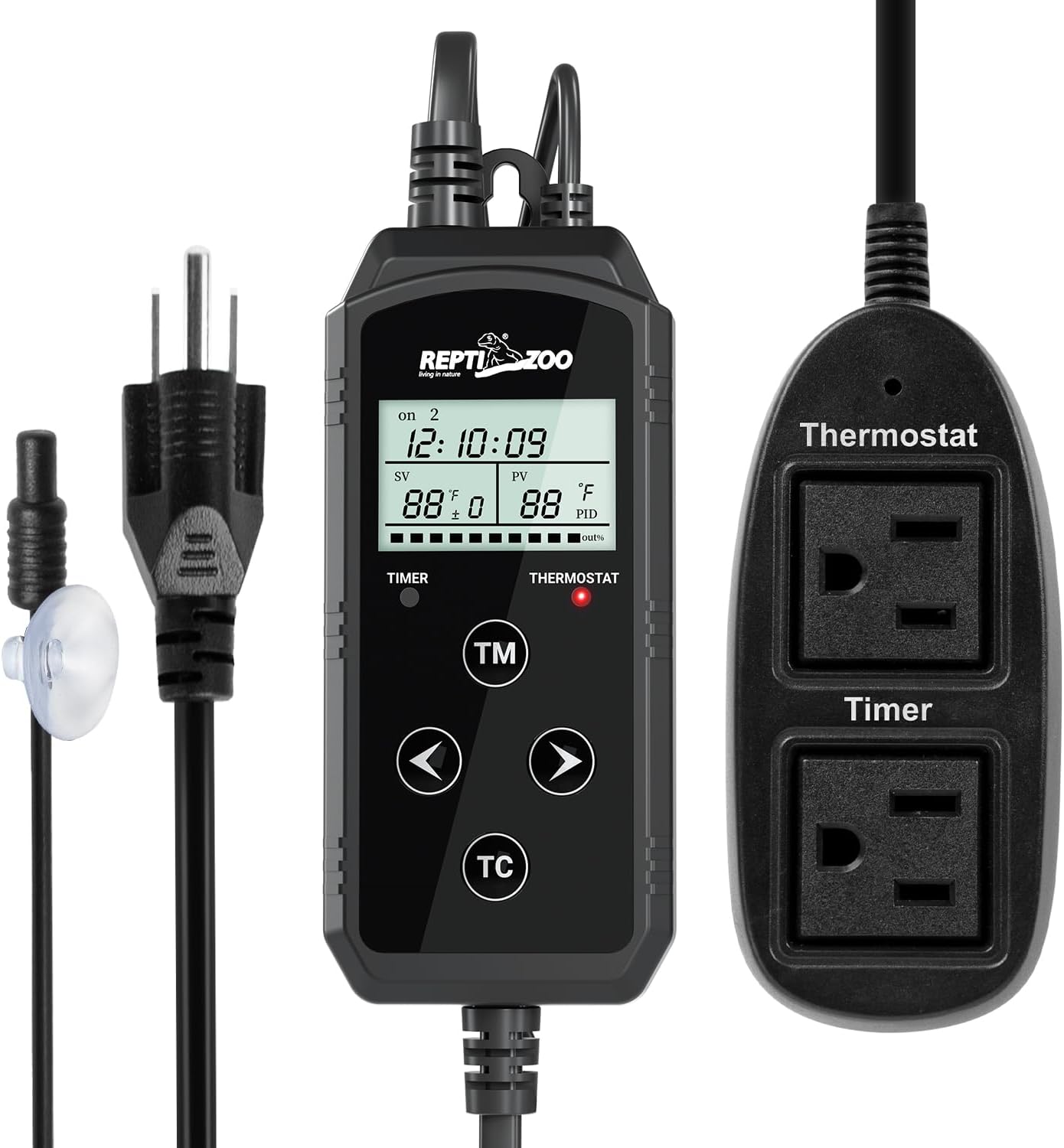 REPTIZOO Timing Thermostat 2 in 1 PID Temperature Controller