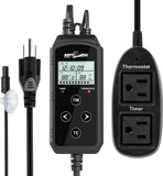 REPTIZOO Timing Thermostat 2 in 1 PID Temperature Controller with Timer