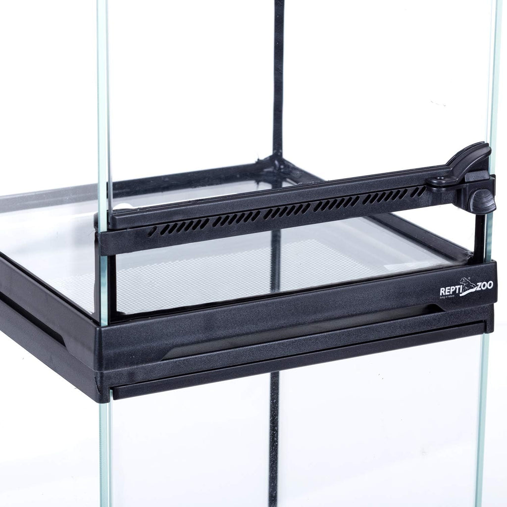 REPTIZOO Glass Terrarium Tank 8"x8"x12", Front Opening Door Full View Visually Appealing Mini Reptile or Amphibians Habitat
