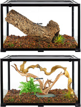 Load image into Gallery viewer, REPTIZOO 84 Gallon Extra-Long Reptile Terrarium  60" x 18" x 18" Spliceable Glass Reptile Tank Double Top Cover