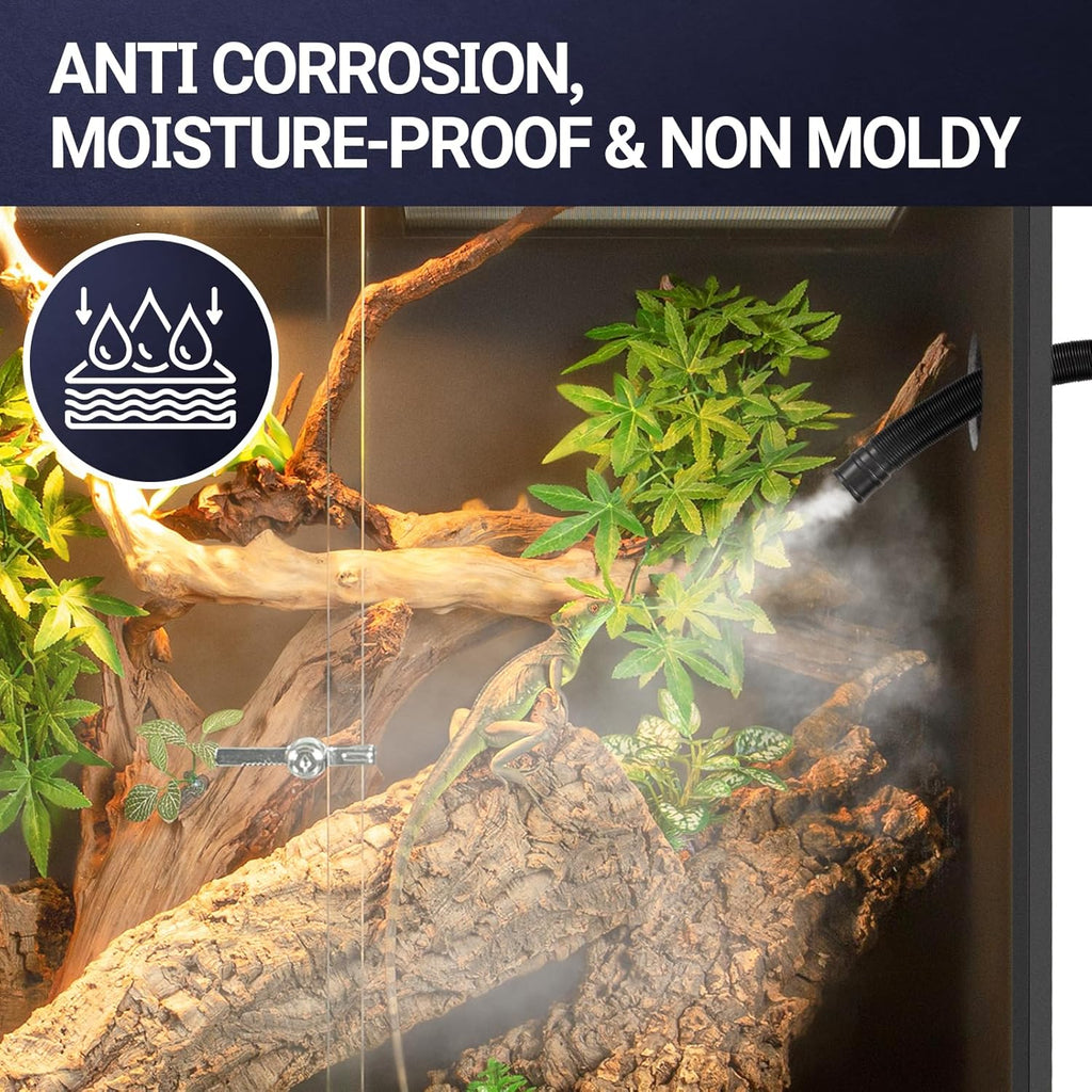 REPTIZOO 30/67/100 Gallon PVC Reptile Tank for Chameleon Frog Gecko Lizard Arboreal Terrarium with Sliding Door & Screen Ventilation